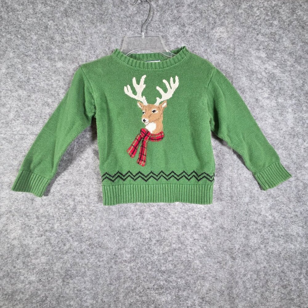 Hartstrings Kids Green Holiday Sweater Size 4 Youth Pullover Christmas Holiday
